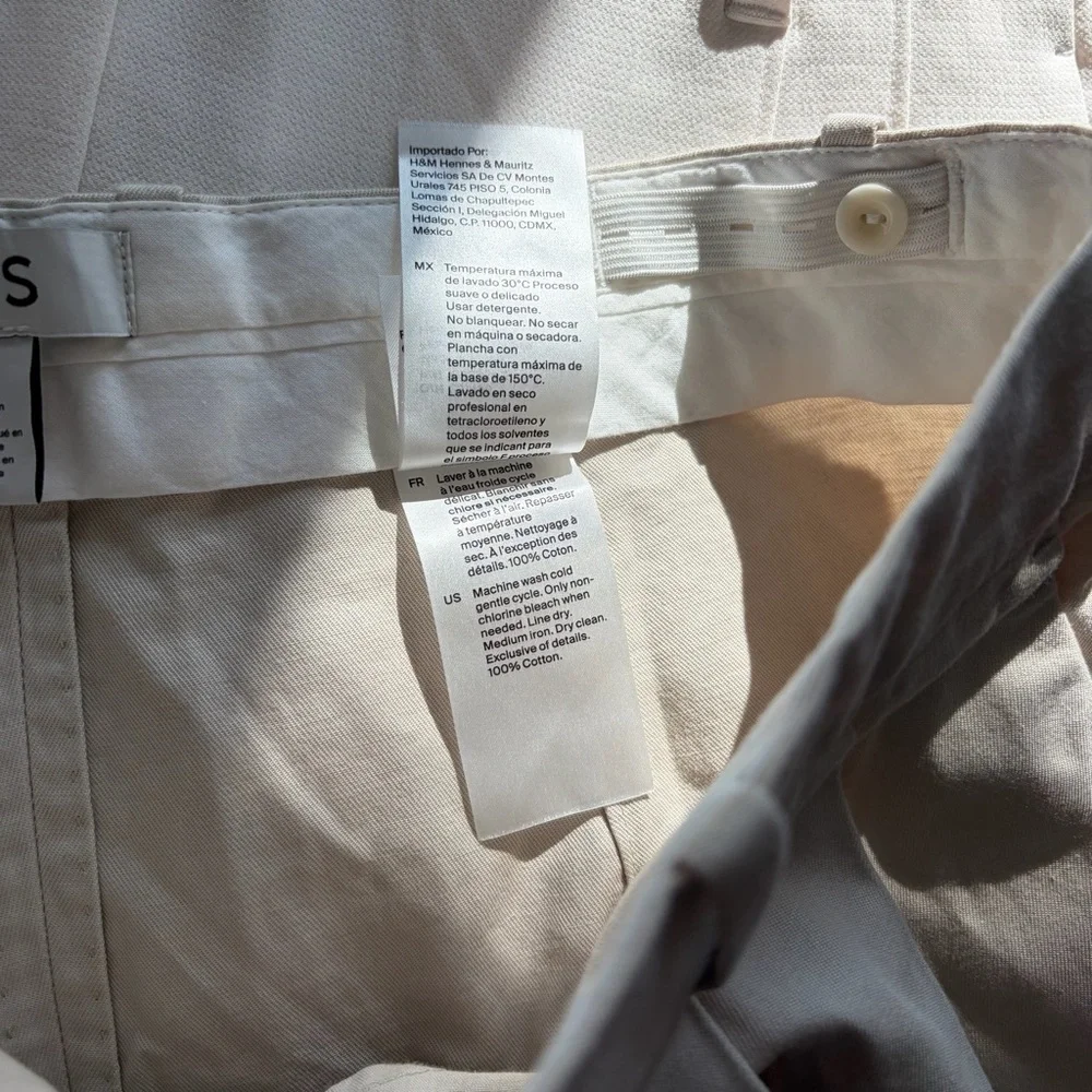COS Wide-Leg Pleated Trousers in Beige